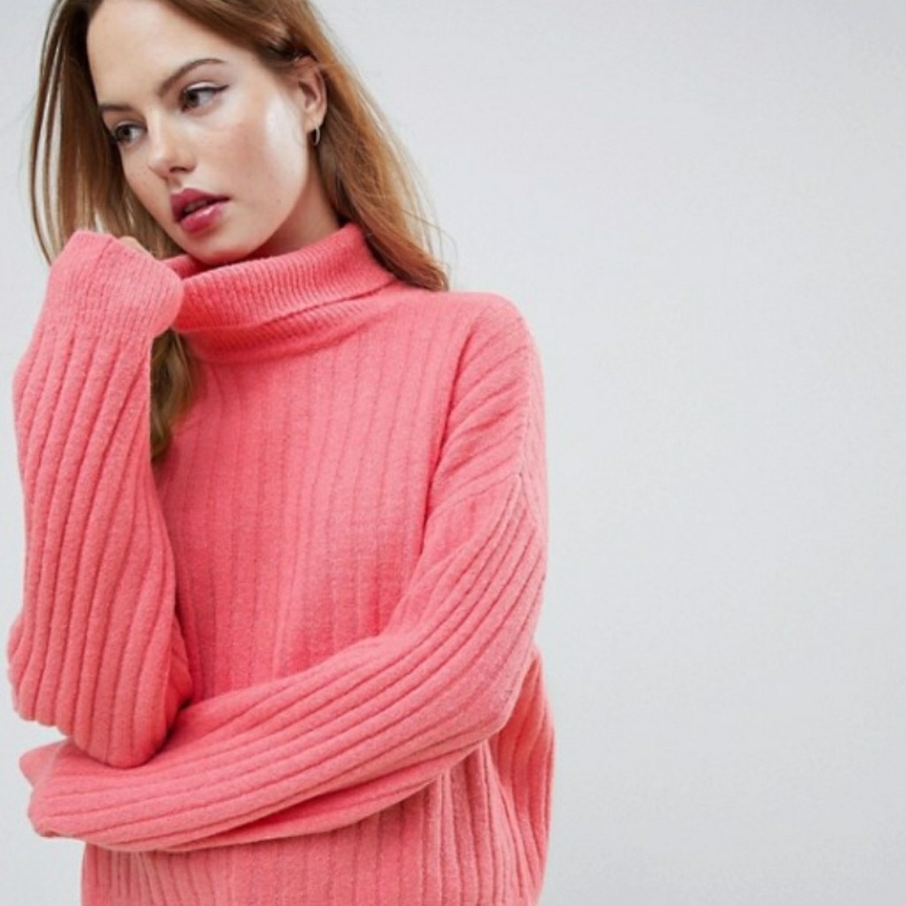 Asos Fluffy Rib Roll Neck Sweater